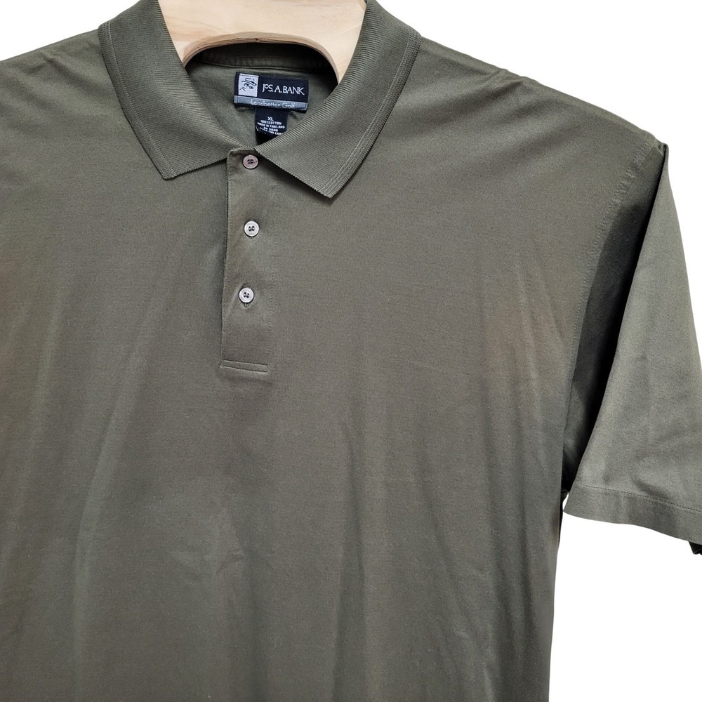 Jos. A. Bank Leadbetter Golf Polo Shirt Mens XL Olive Green Cotton Short Sleeve